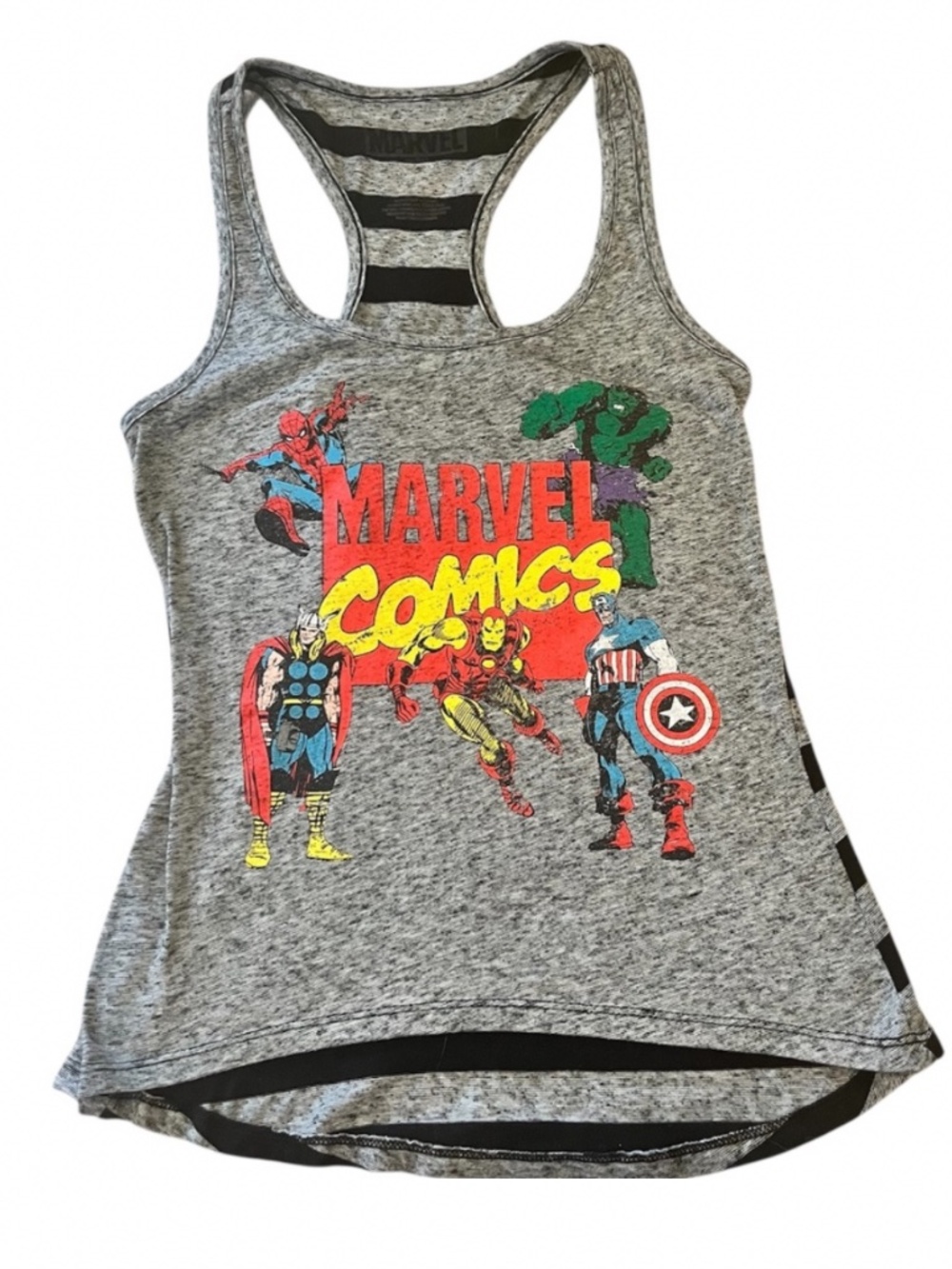 Marvel Comics Tank Top with Striped Back